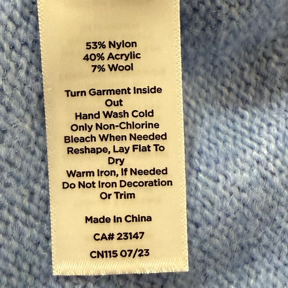 Talbots Light Blue Embroidery Frost Fair Isle Women's Sweater Sz SP - Picture 12 of 12